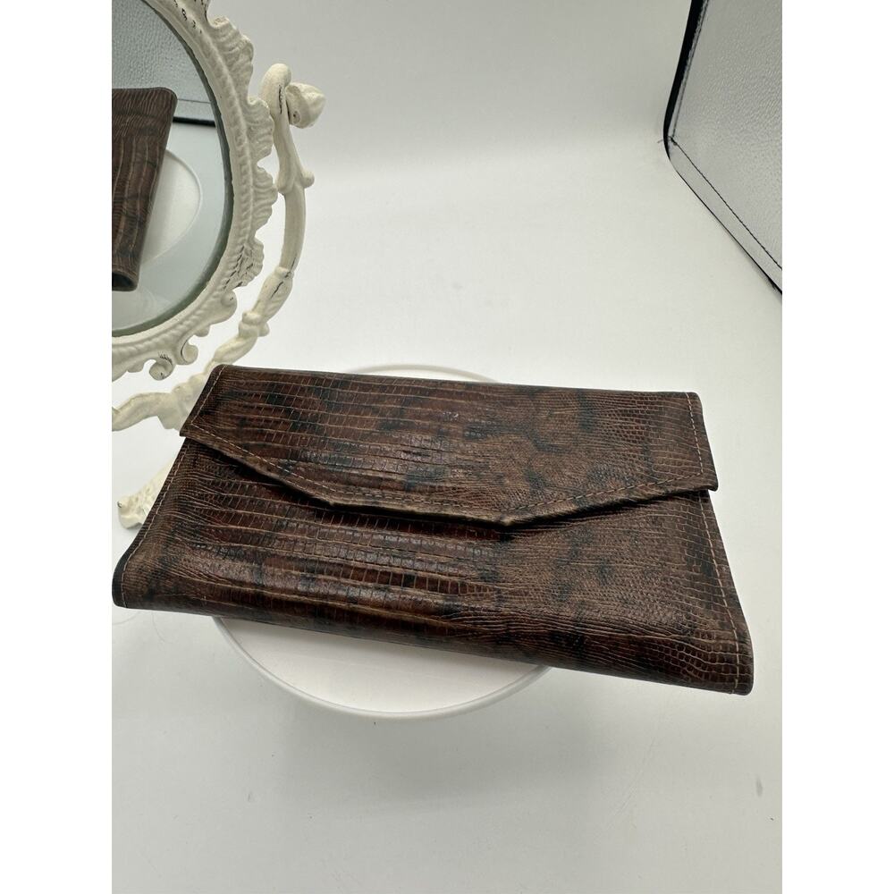 Di Lido Genuine Leather Brown Women's Vintage Cowhide Leather Clutch Wallet